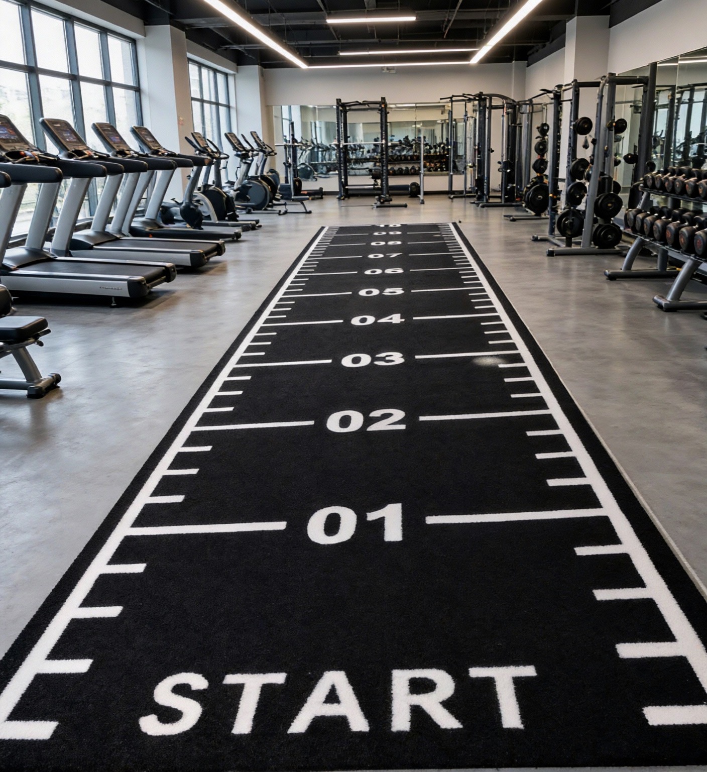 Césped de gimnasio negro
